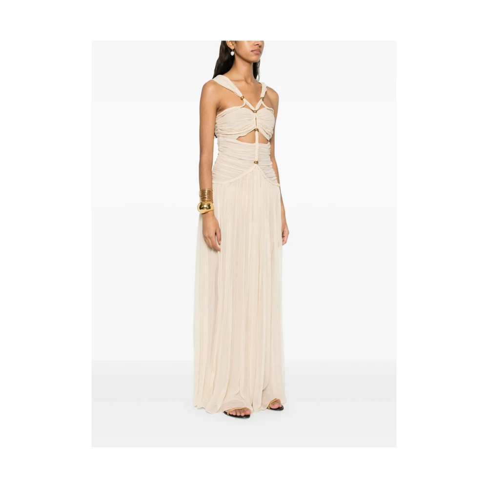 Isabel marant Beige Geplooide Cut-Out Jurk Beige Dames