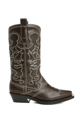 Broderad Westernboot i Mörk