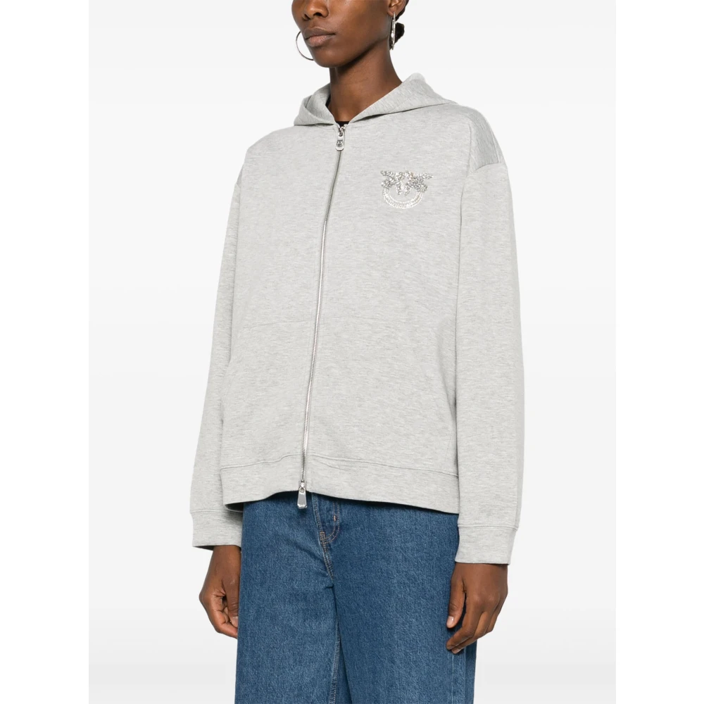 pinko Sweaters met rits en capuchon Gray Dames