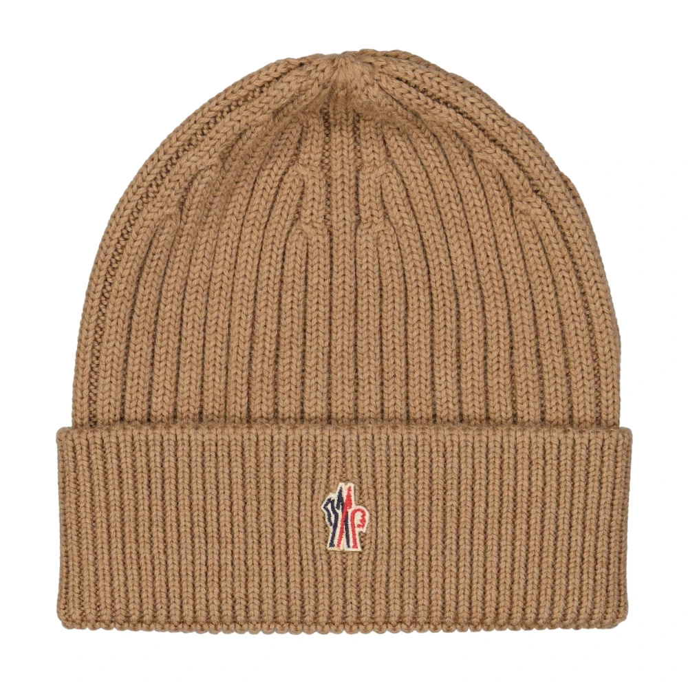 Moncler Logo Beanie Mössa för män Brown, Herr