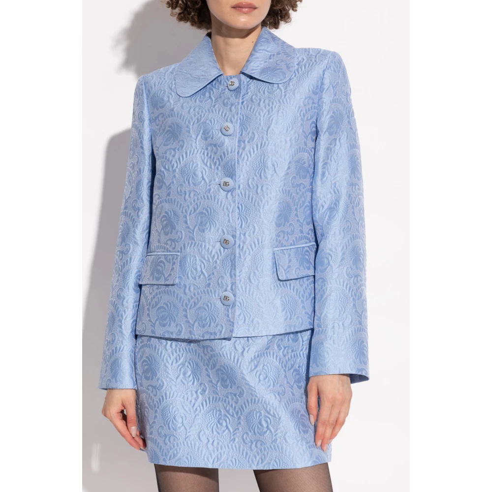 Dolce & Gabbana Blazer met logo Blue Dames