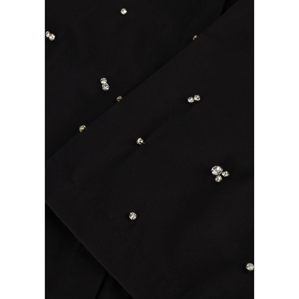 Est'Seven Zwarte Blouse met Strass-steentjes Black Dames