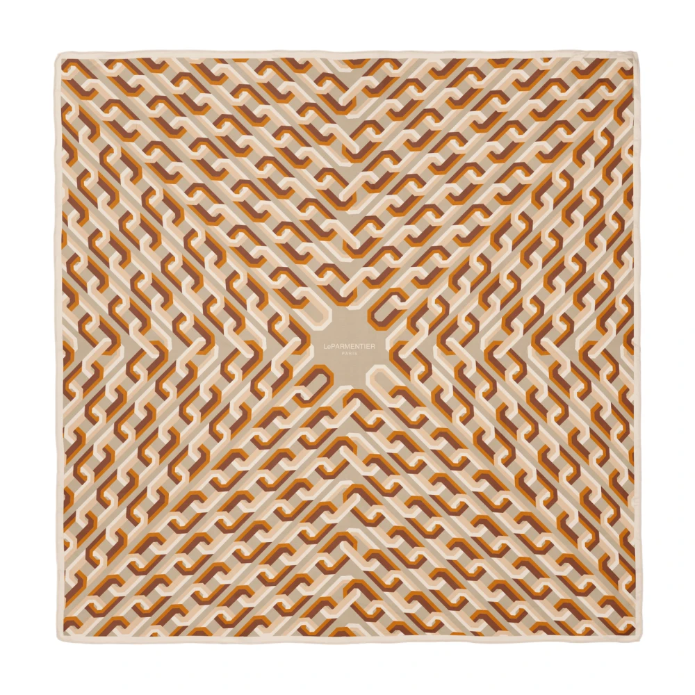 Le Parmentier Mujer Beige - Pañuelo De Seda Cuadrado Con Motivo De Cadena - Accessories - One Size
