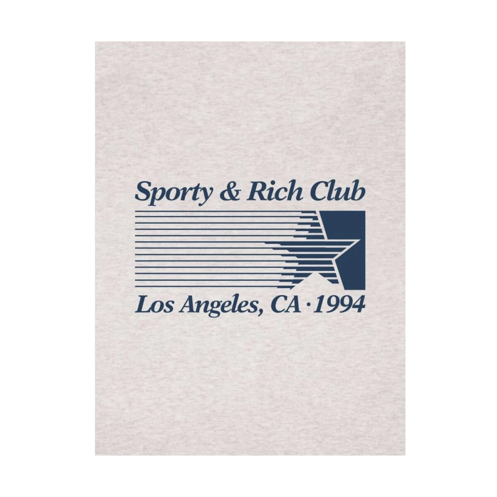 Sporty & Rich Heather Grey Katoenmix Logo Sweater Gray Dames