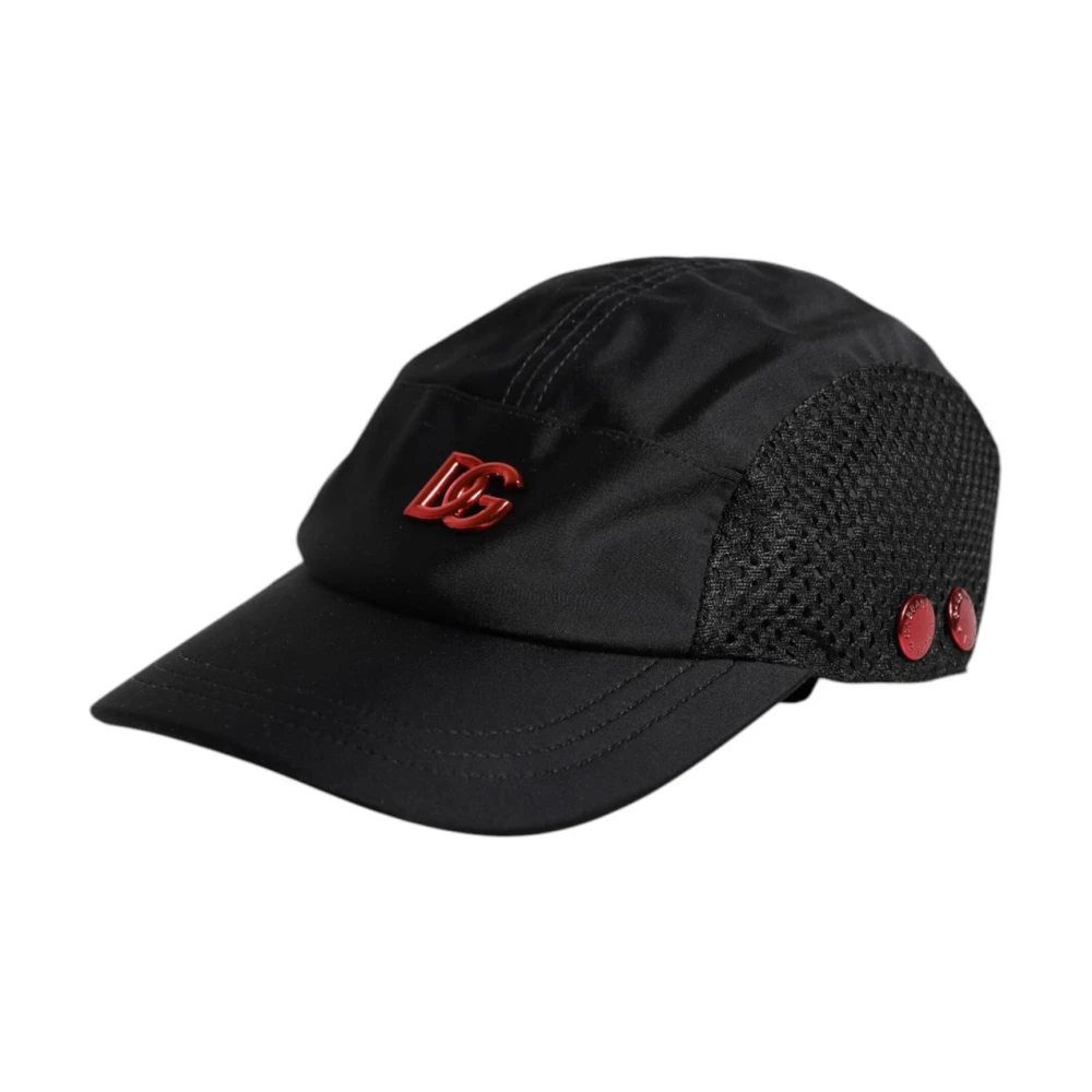 Dolce & Gabbana Men's Black Logo Baseball Cap With Rayon Lining
