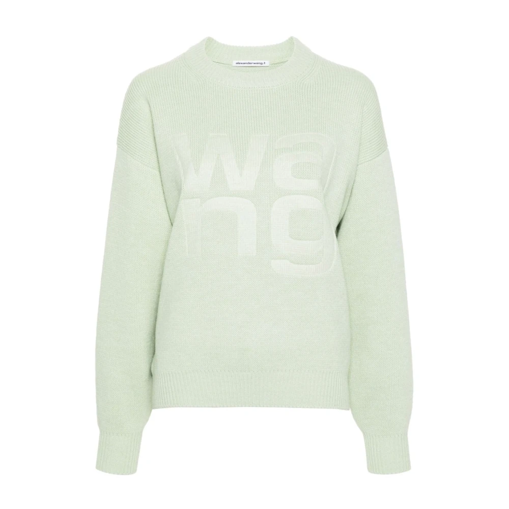 Alexander wang Debossed Stacked Logo Sweaters Green Dames