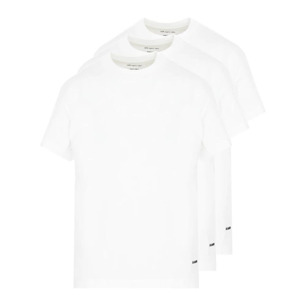Jil Sander Women's White T-Shirt With Logo Detail