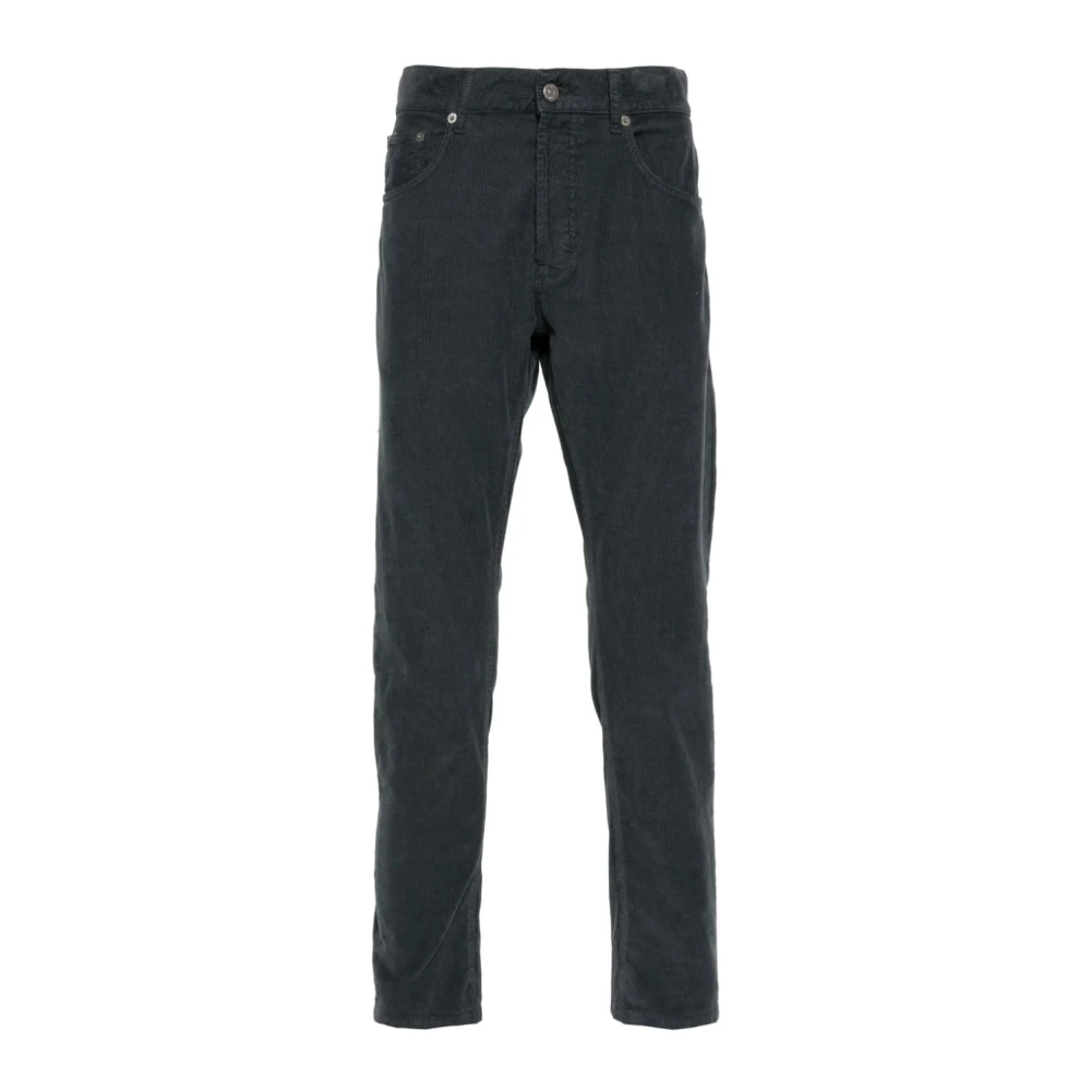 Dondup Donkergrijze Corduroy Slim-Fit Broek Gray Heren