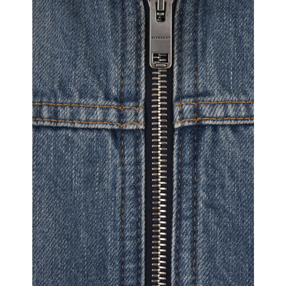 Givenchy Blauw Denim Bomberjack Blue Heren