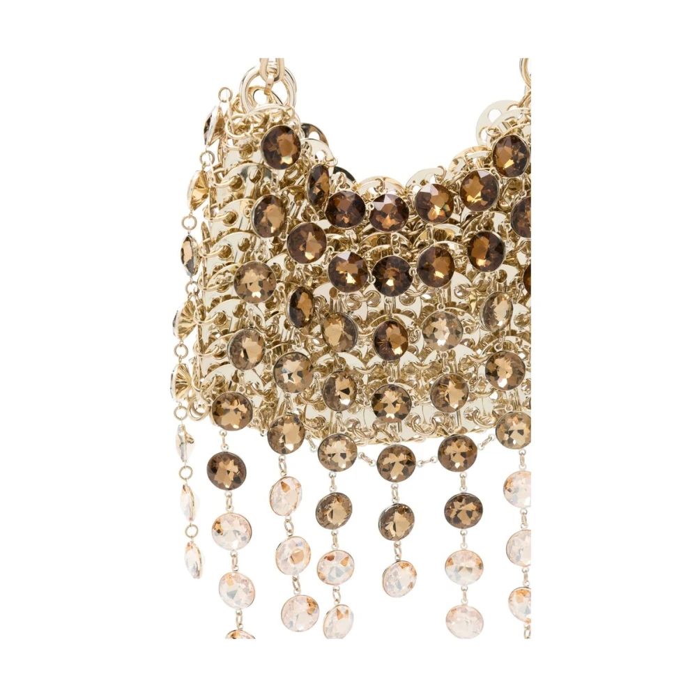 Paco Rabanne Ketting Schoudertas met Kristalversiering Yellow Dames