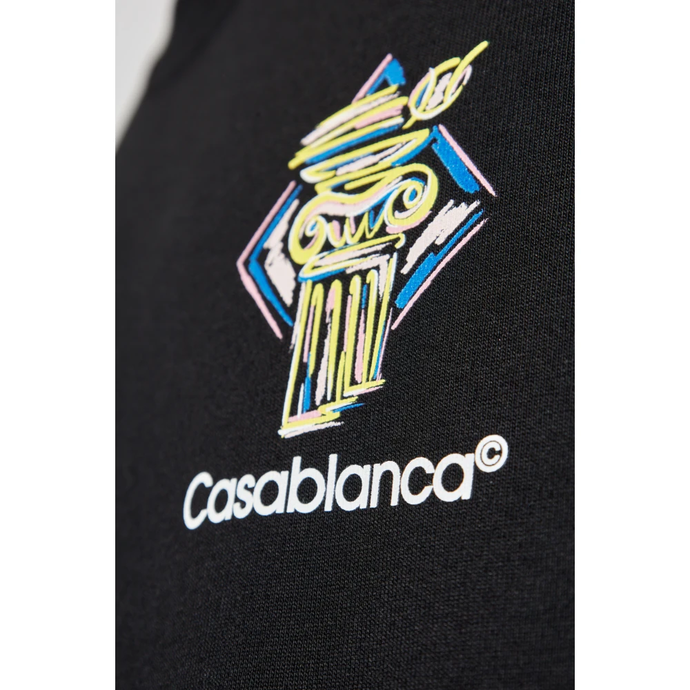 Casablanca Bedrukt T-shirt Black Heren