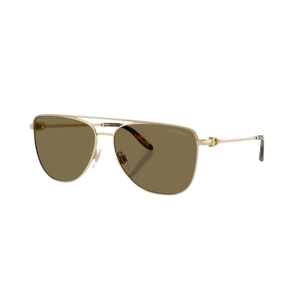 Ralph Lauren Brown Woman Rl7096 911673 Sunglasses Metal Gold Pilot Normal - Image 2