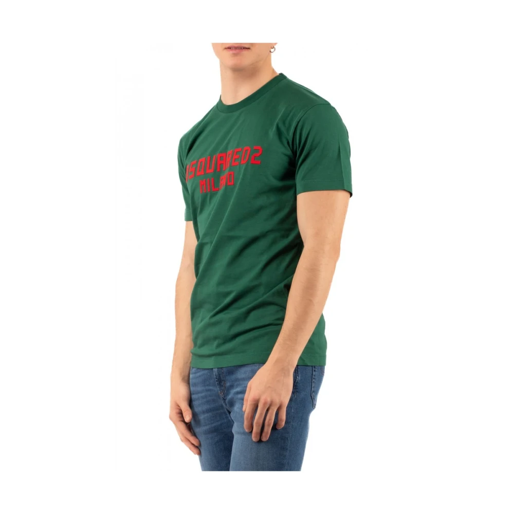 Dsquared2 Casual Katoenen T-shirt Green Heren