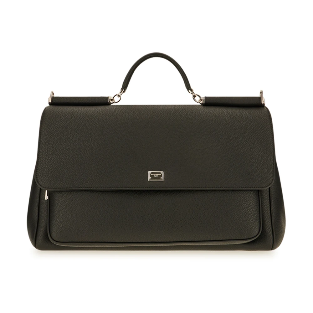 Dolce & Gabbana Black Calf Leather Bos Taurus Handbag - Image 3