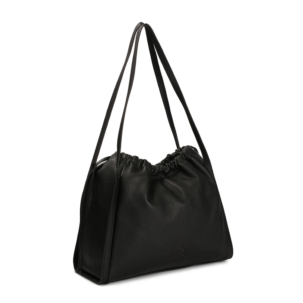 Kazar Zachte leren schoudertas Black Dames