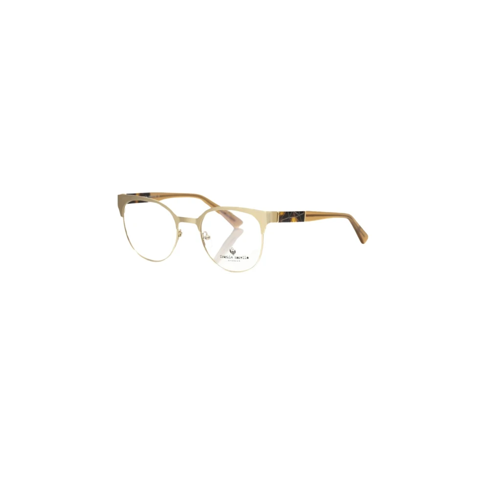 Frankie Morello Clubmaster Stil Glasögon Guldram Yellow, Dam