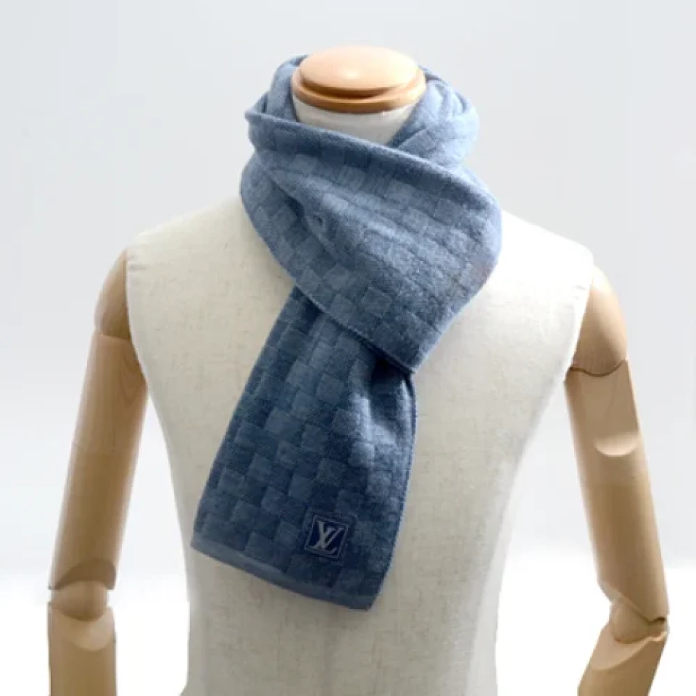 Louis Vuitton Vintage Pre-owned Wool scarves Blue Dames