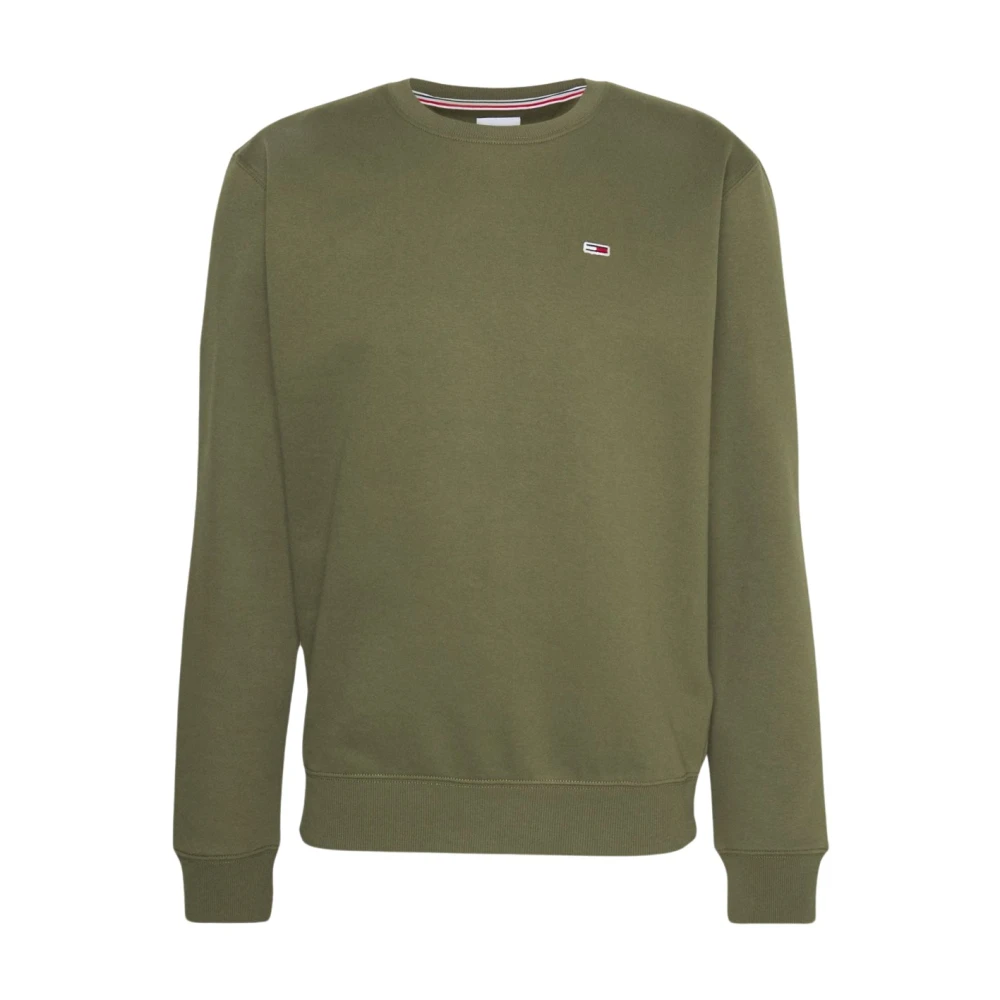 Tommy Jeans Effen Sweatshirt Green Heren