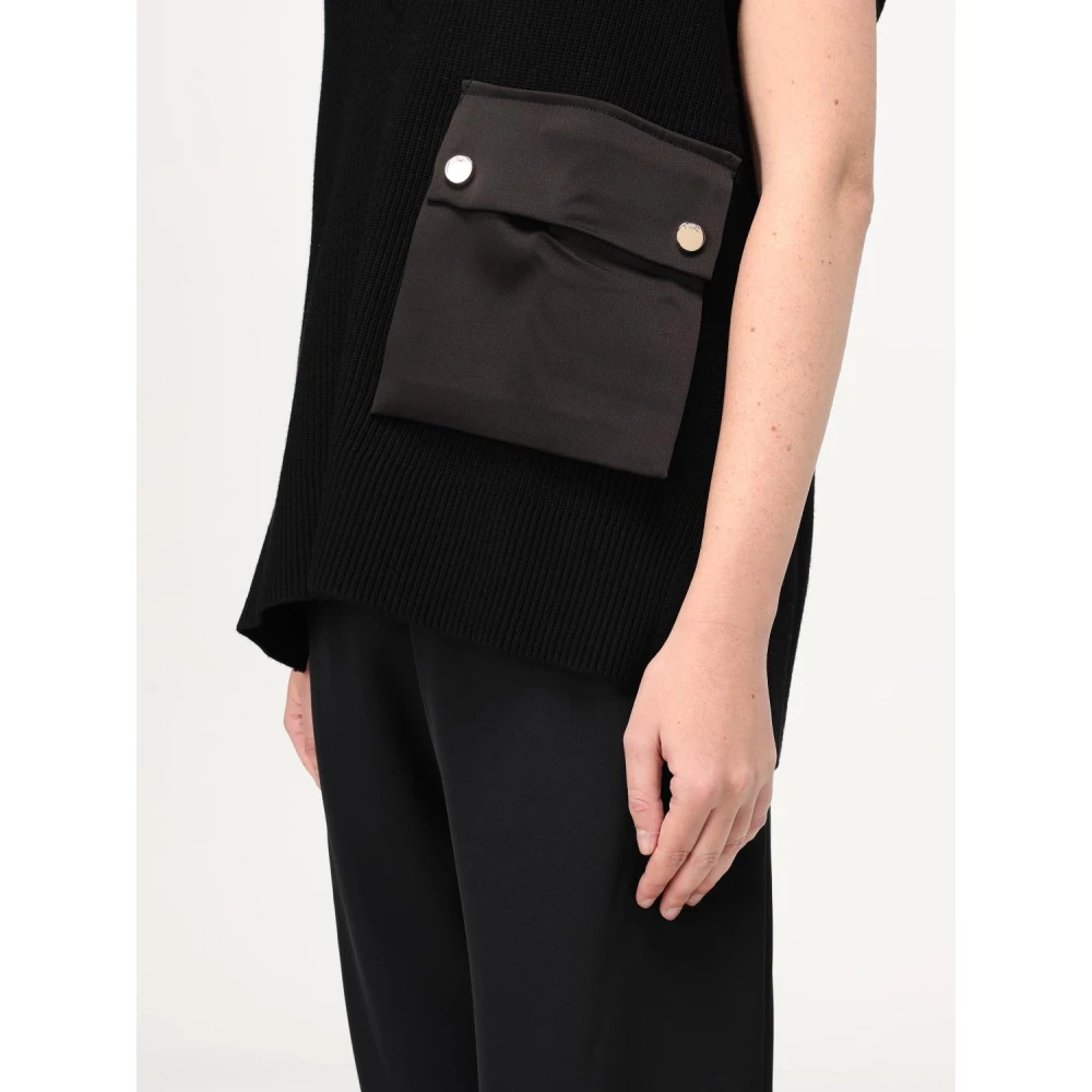 Liu Jo Gebreid vest met zak Black Dames