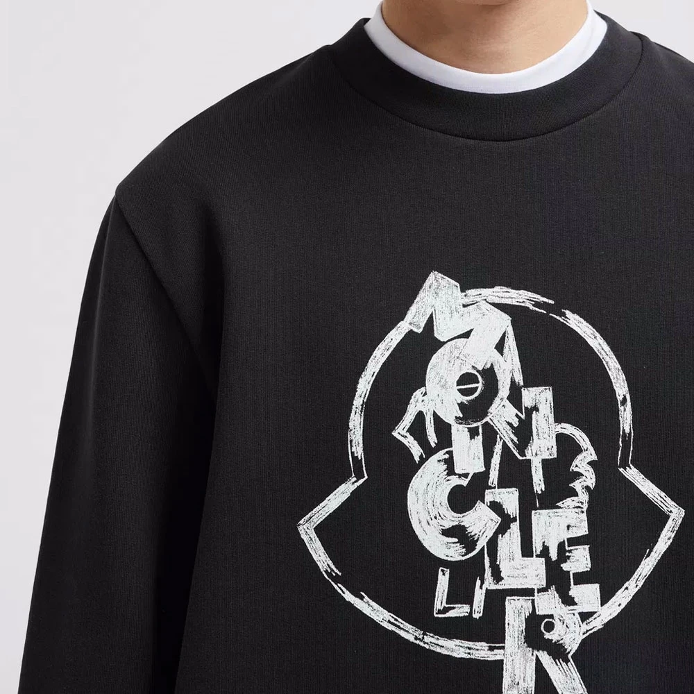 Moncler Grafische Print Loose Fit Sweatshirt Black Heren