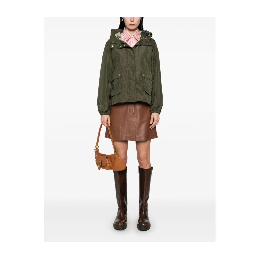 Barbour Groene Utility Jas met Trekkoord Taille Green Dames