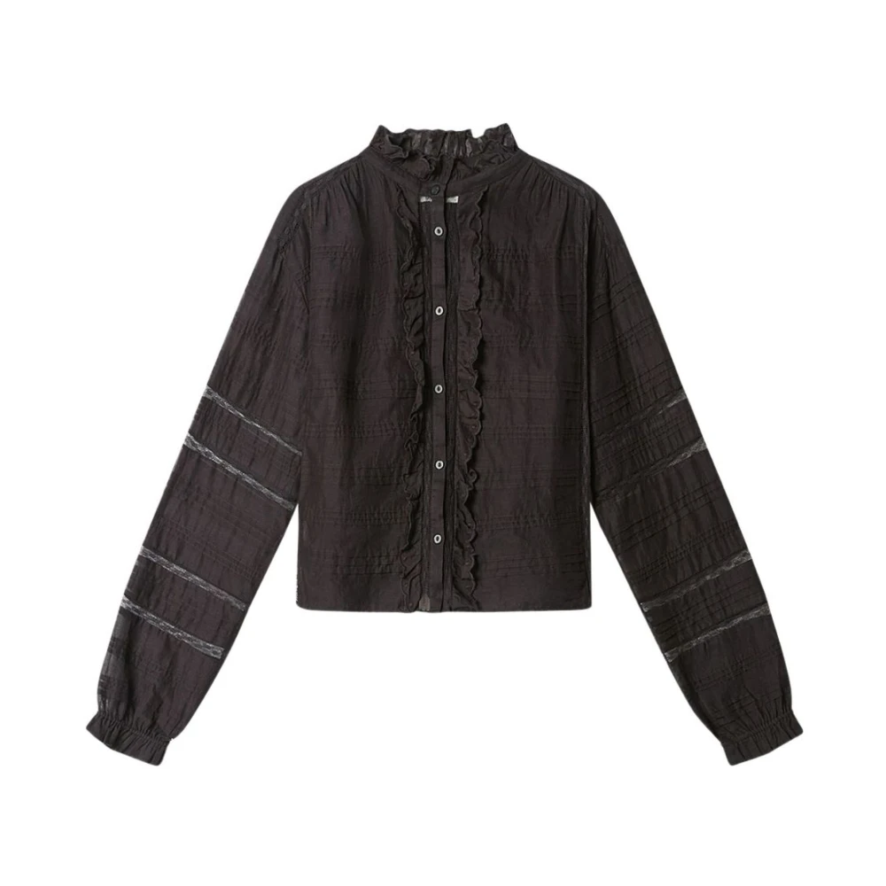 Marant Étoile Kvinno Svart Blusar & Skjortor Dam, M, Bomull, Peline Top