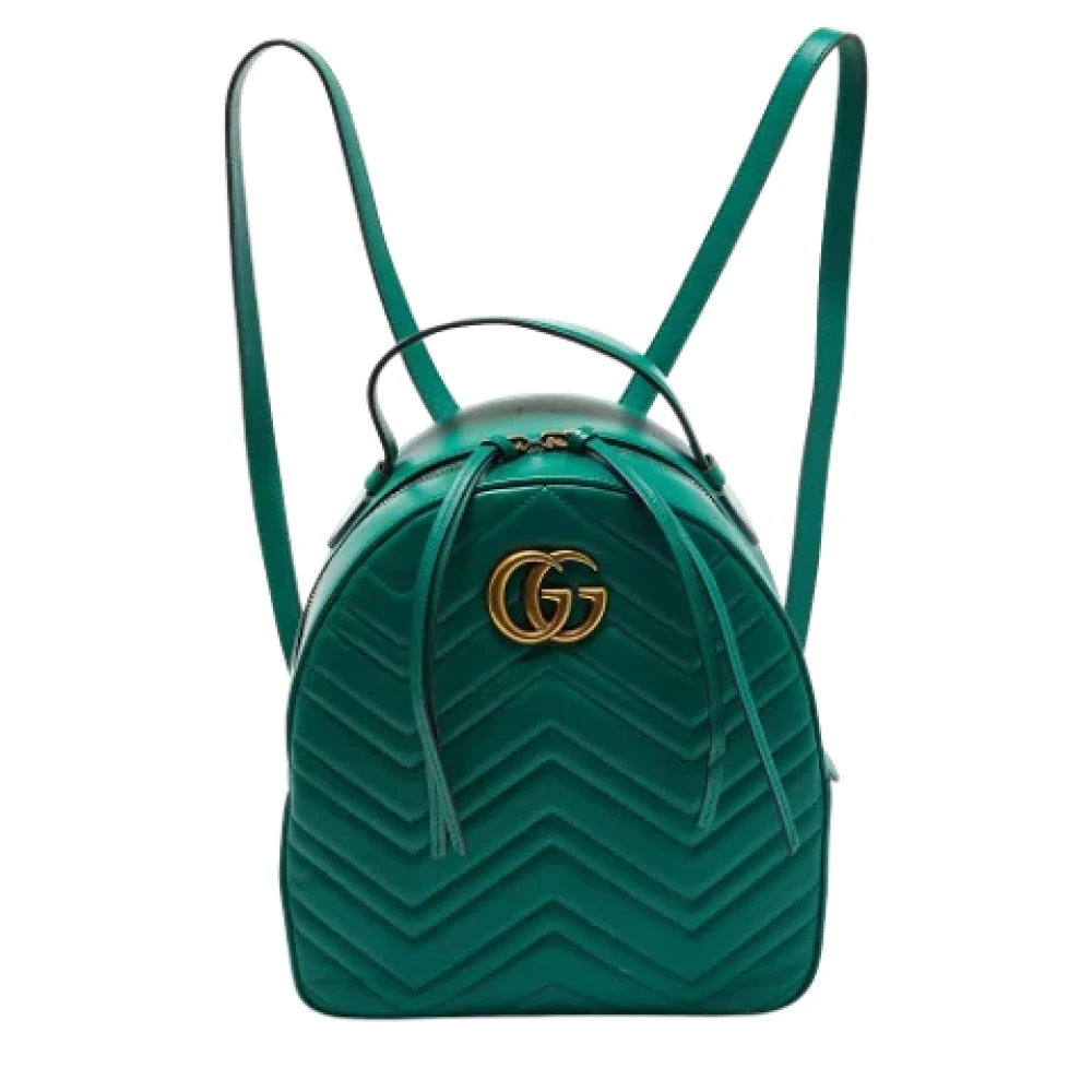 Gucci Vintage Pre-owned Leather backpacks Green Dames