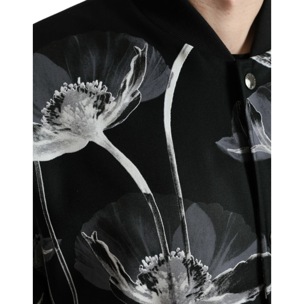 Dolce & Gabbana Elegante Bloemenbomberjack Black Heren