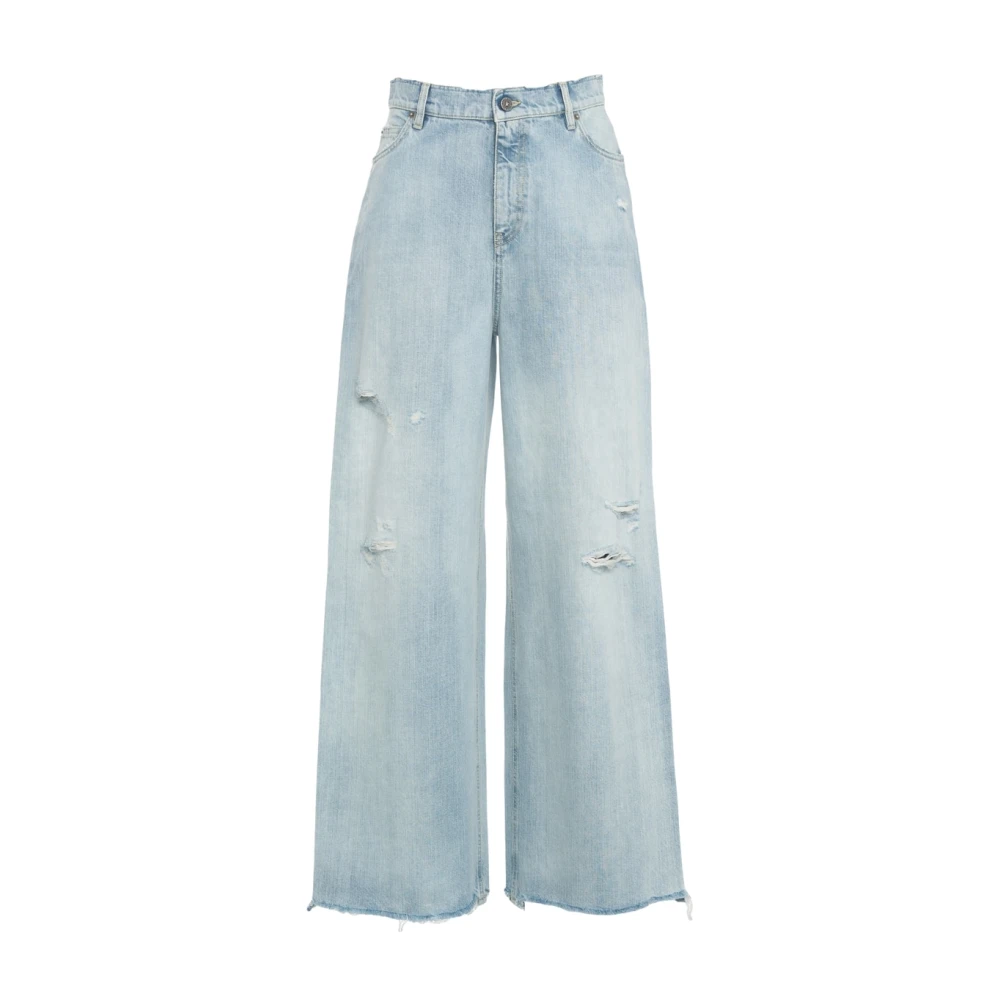 Golden Goose Women's Blue Jeans With Wide Leg Design