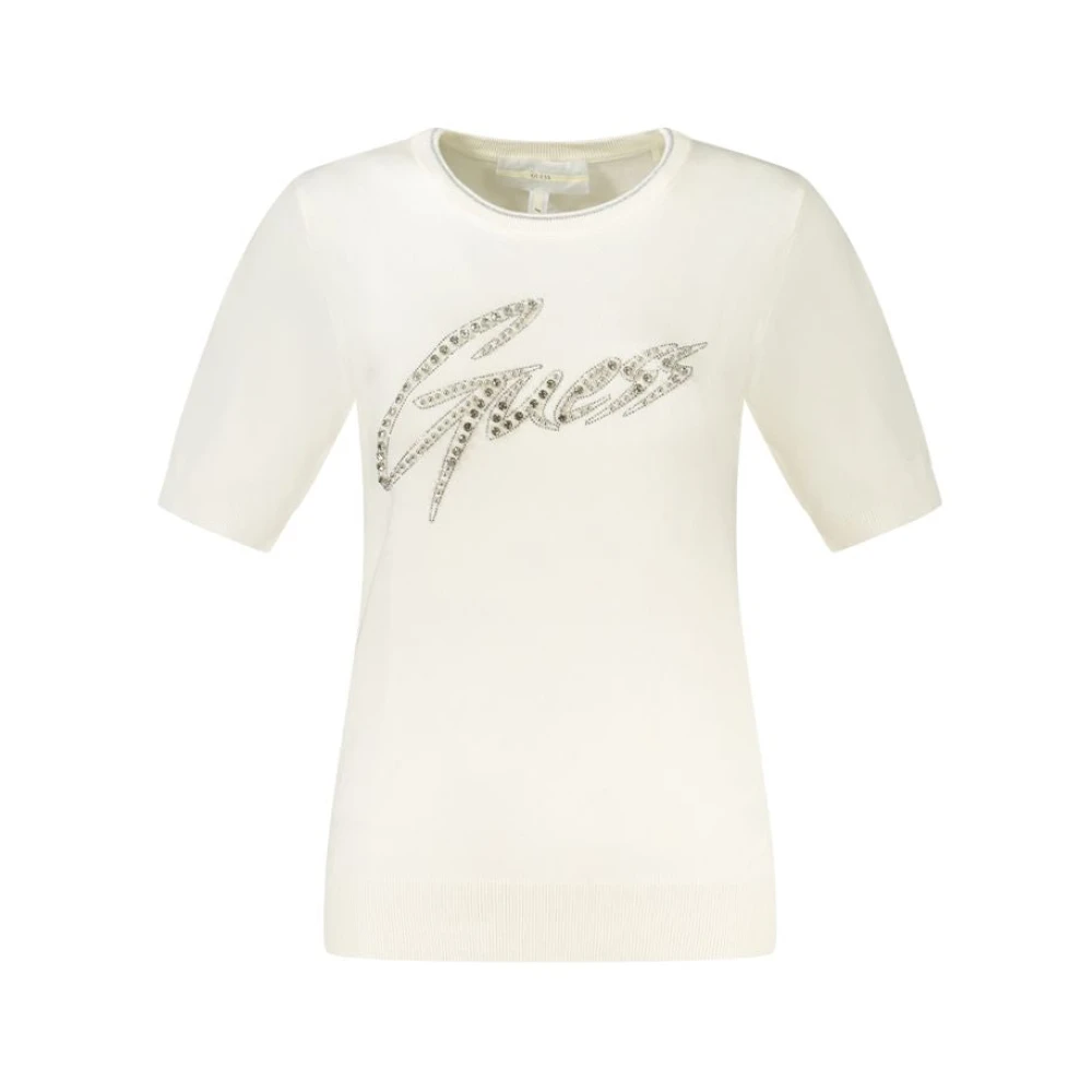 GUESS Dames Tops & T-shirts Grace Logo Sweater Ecru