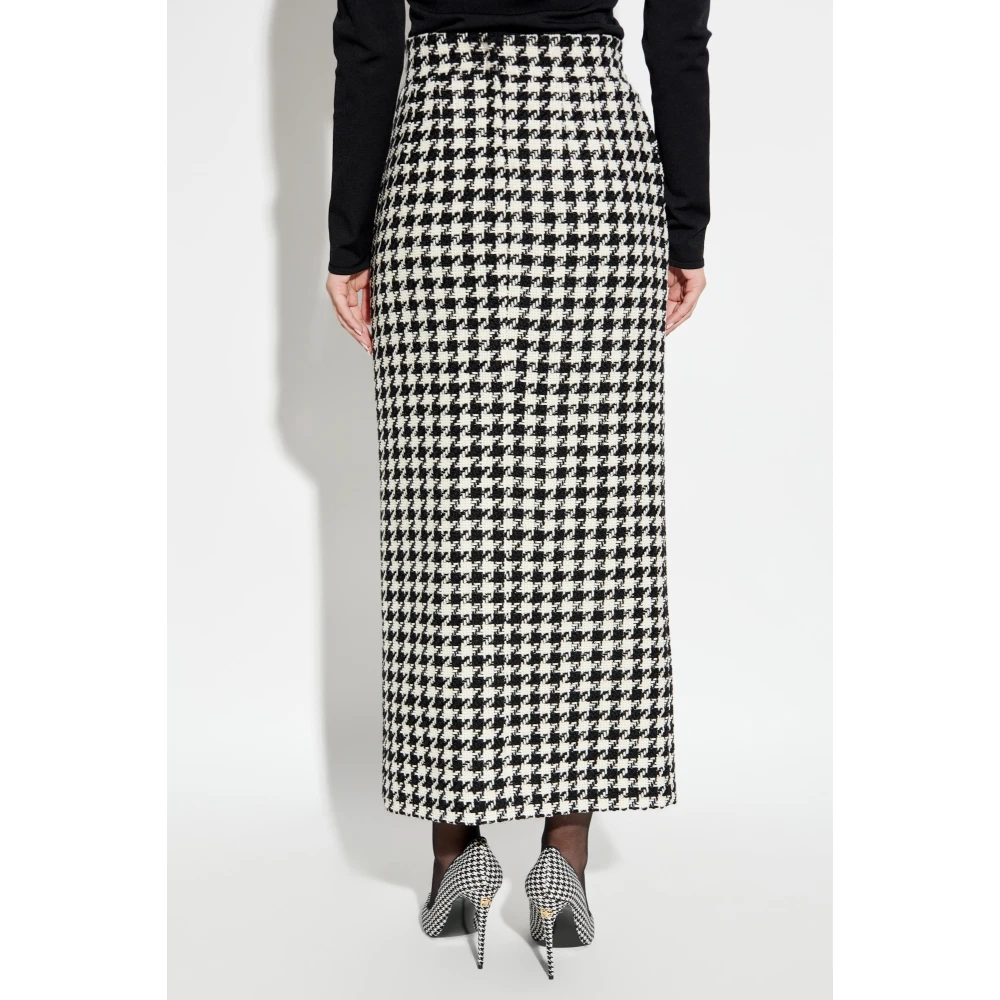 Dolce & Gabbana Houndstooth patroon rok Black Dames
