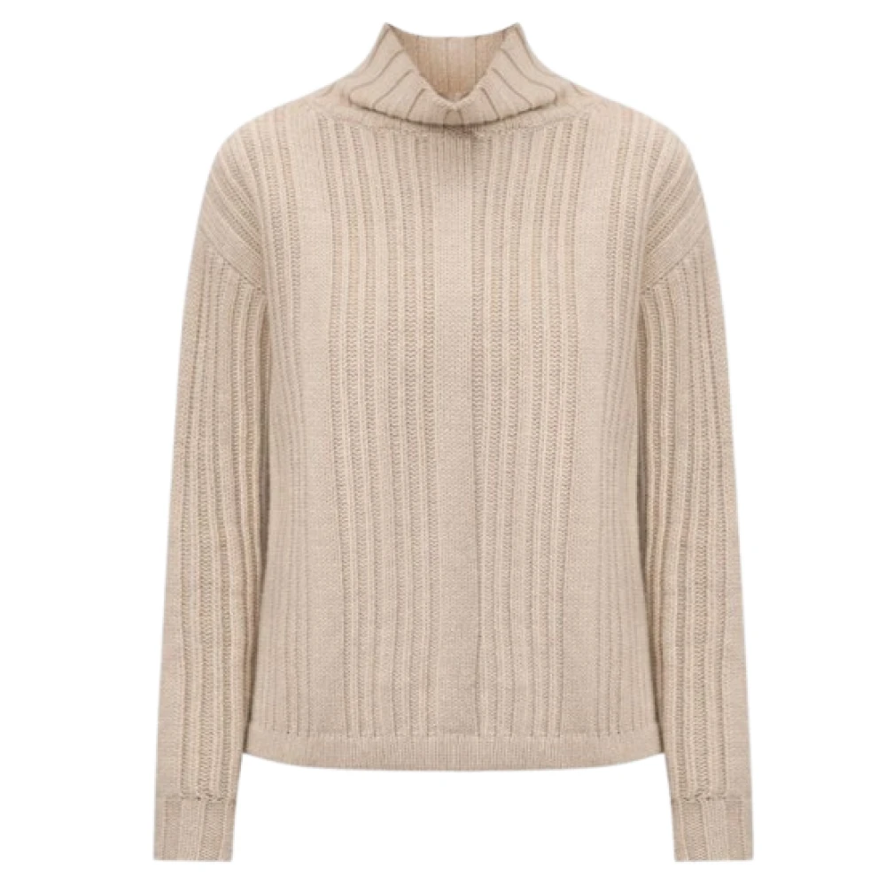 Max Mara Oversized geribbelde coltrui trui Brown Dames