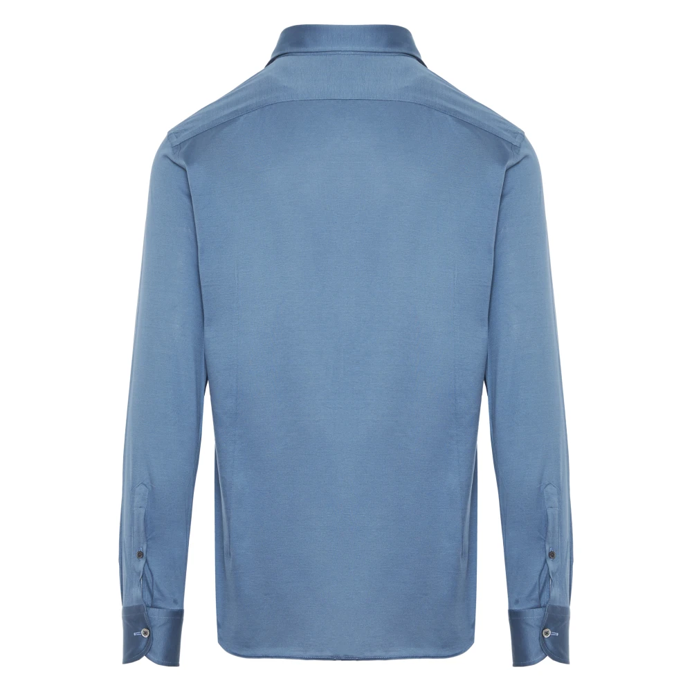Corneliani Jersey Katoenen Shirt 100% Katoen Blue Heren