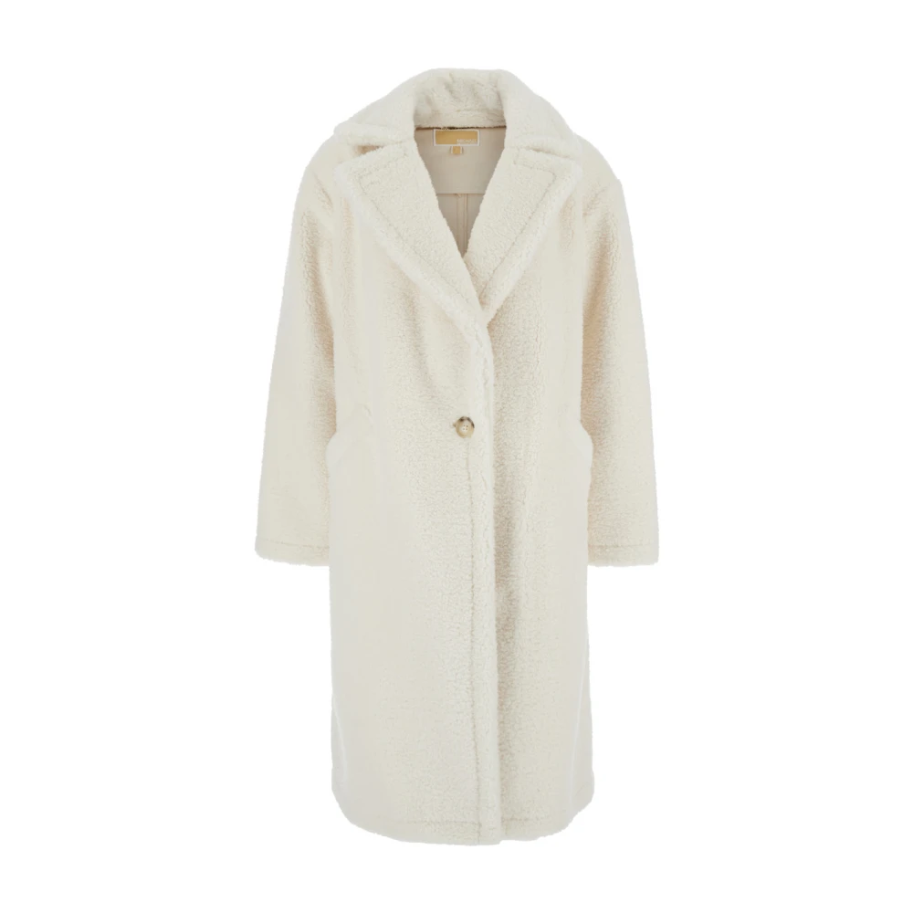 Michael Kors Oversized Teddy Shearling Coat in Wit White Dames