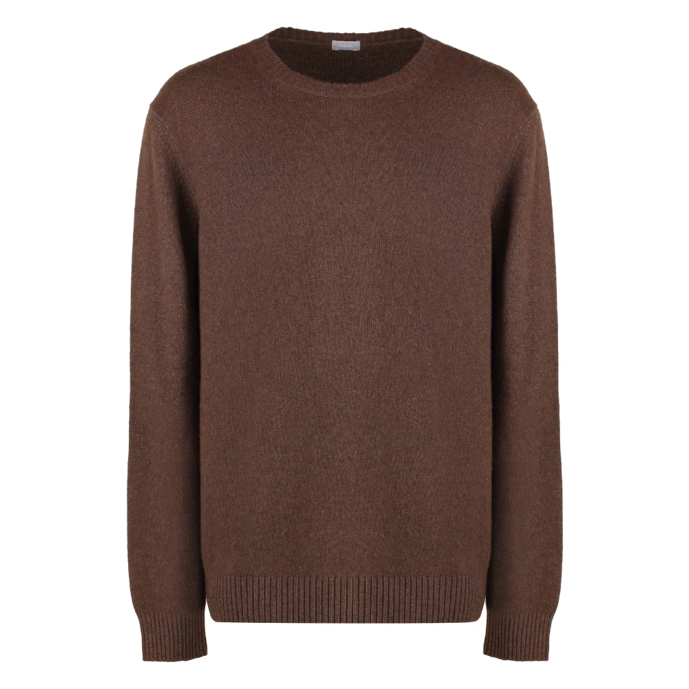 Malo Kasjmier Crew-Neck Sweater Geribbelde Gebreid Brown Heren