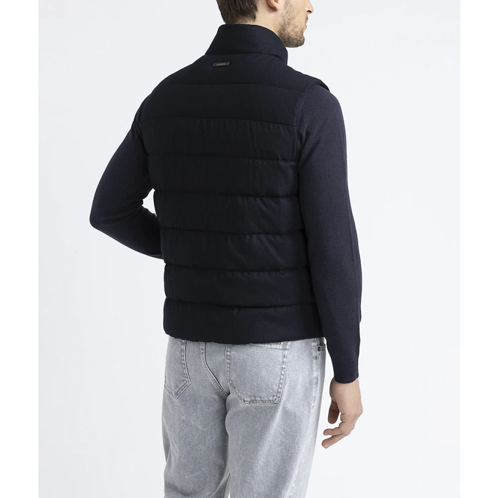 PESERICO Mouwloos donsjack van kasjmier Blue Heren