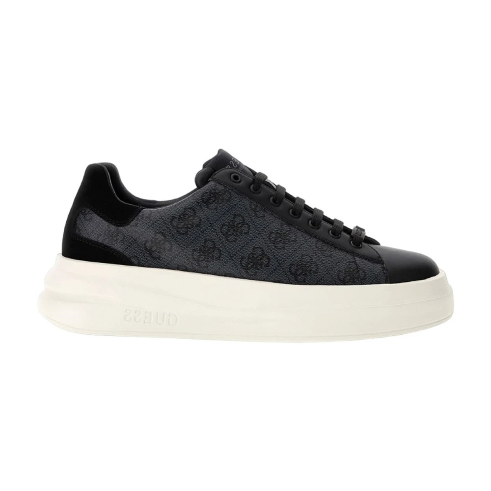 Guess , Sneakers, Male, Black, 11 Uk, Black Casual Synthetic Trainers With 5 Cm Rubber Sole