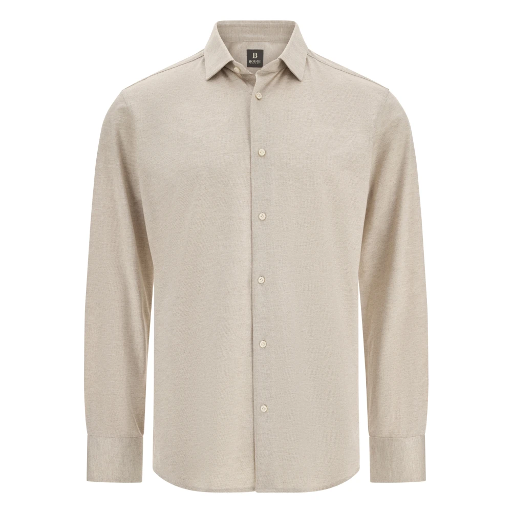 Boggi Milano Herren Beige,Brown Regular Fit Baumwoll-Jersey-Polohemd,Regular Fit Baumwolljersey-Poloshirt