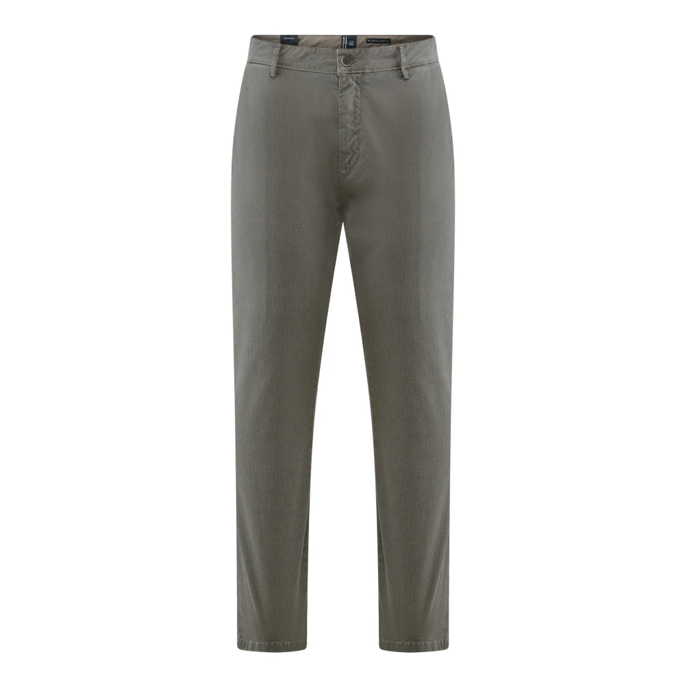BomBoogie Chino broek in keperstof met microprint Gray Heren