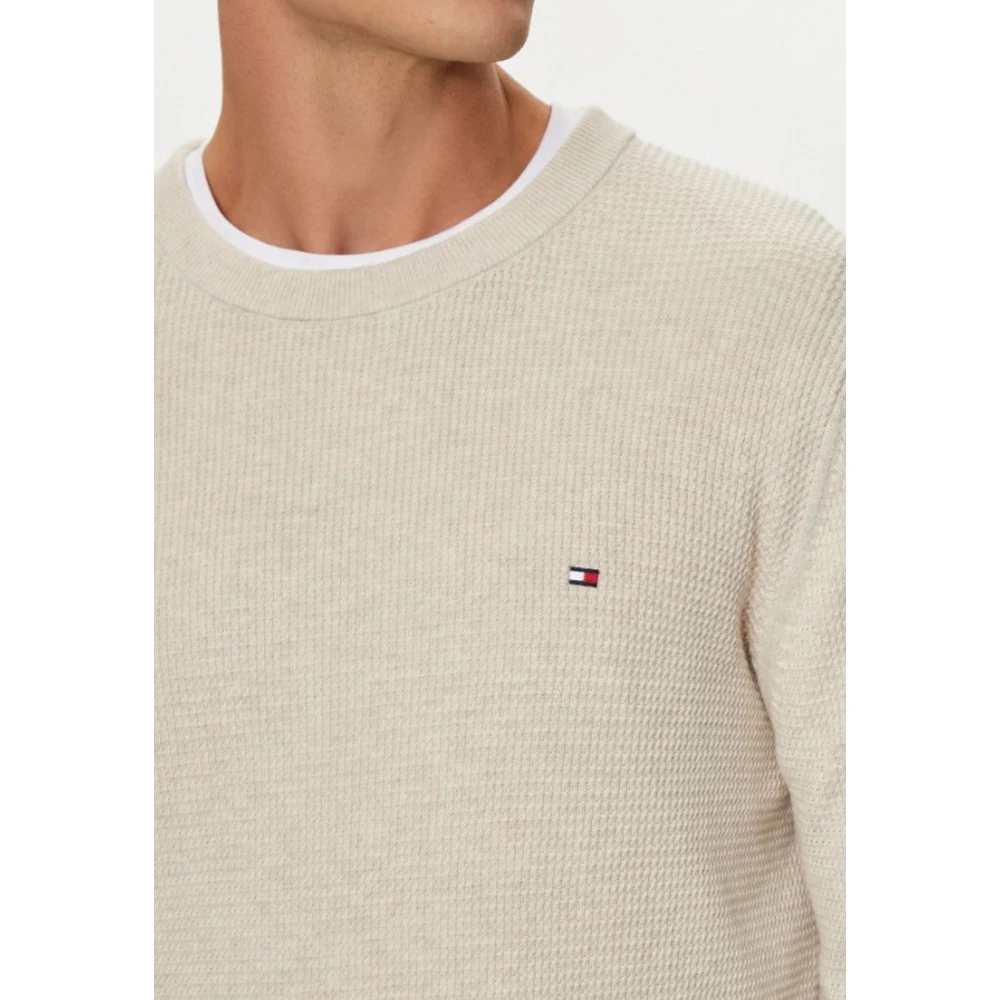Tommy Hilfiger Heren Refined Crew Neck Sweater Beige Heren