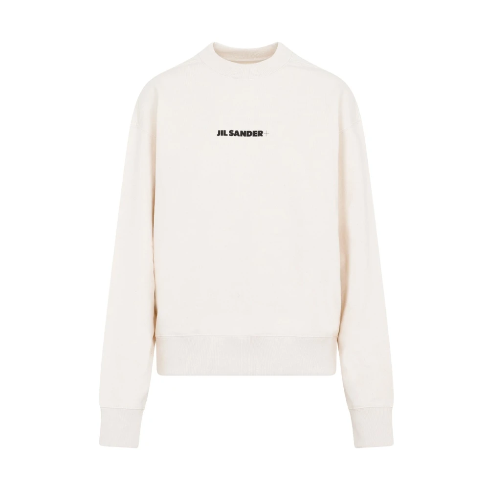 Jil Sander Neutrale Katoenen Crew Neck Sweatshirt Beige Dames