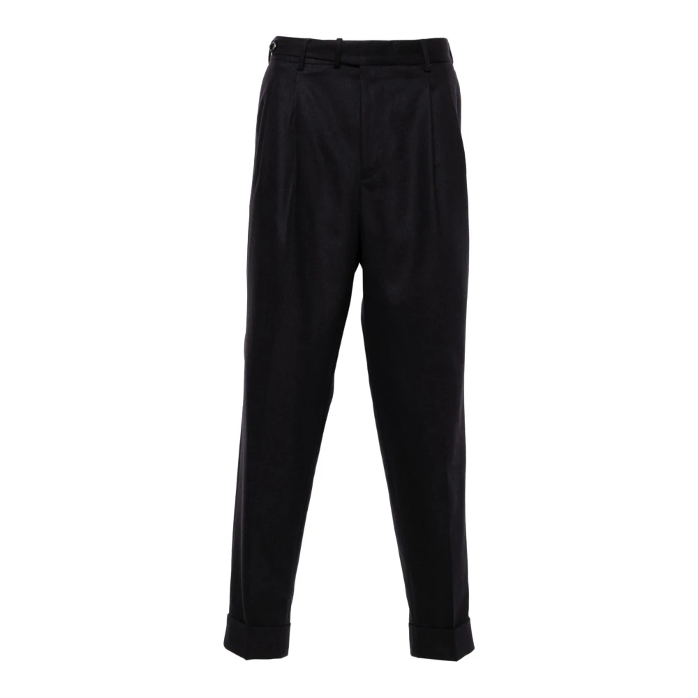 PT Torino Blauwe Cashmere Wortelpasvorm Broek Blue Heren