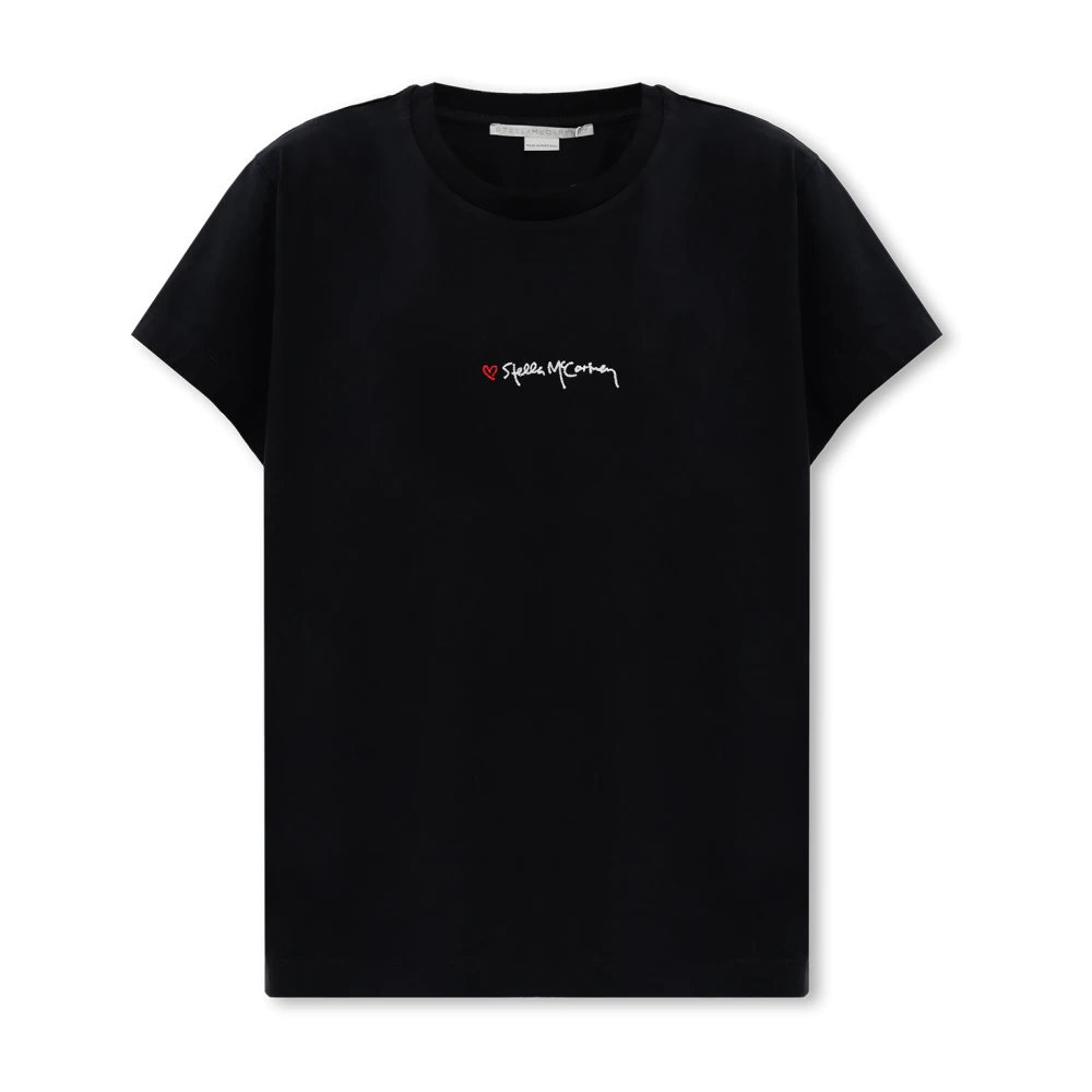 Stella Mccartney T-shirt met logo Black Dames