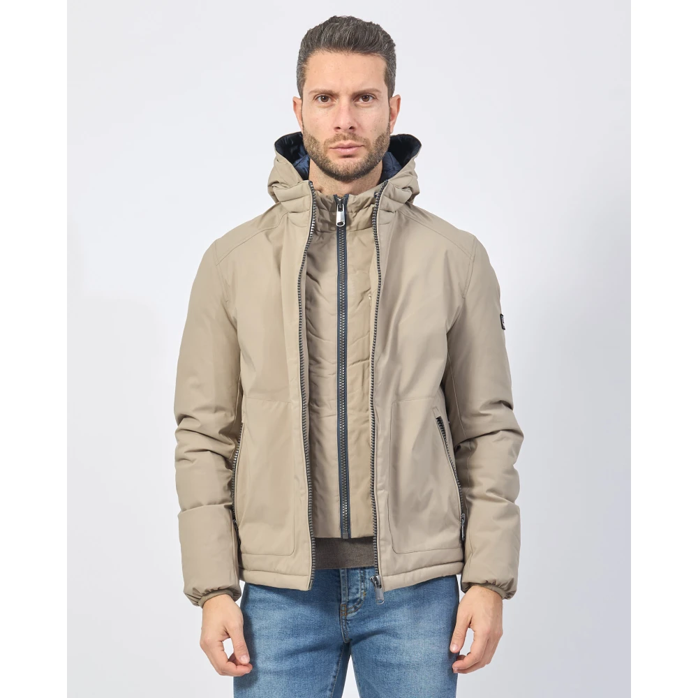 YES ZEE Heren Softshell Hoodie Jas Beige Heren