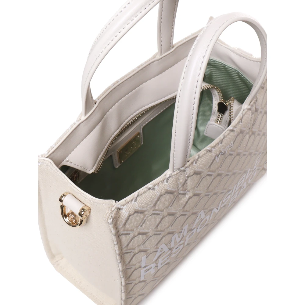V73 Geometrische Print Eco-Vriendelijke Tas met Rits White Dames