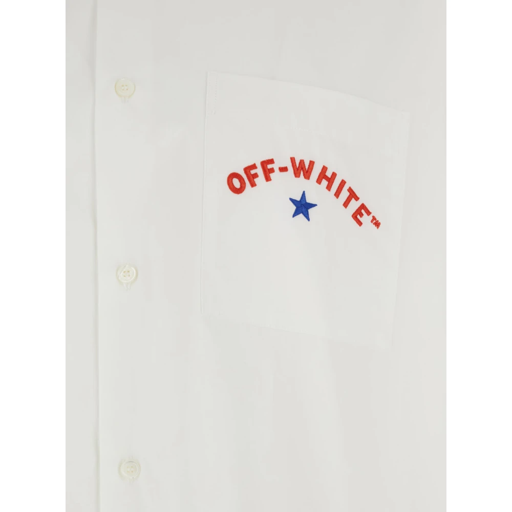 Off White Ster Pijl Logo Wit Katoenen Shirt White Heren