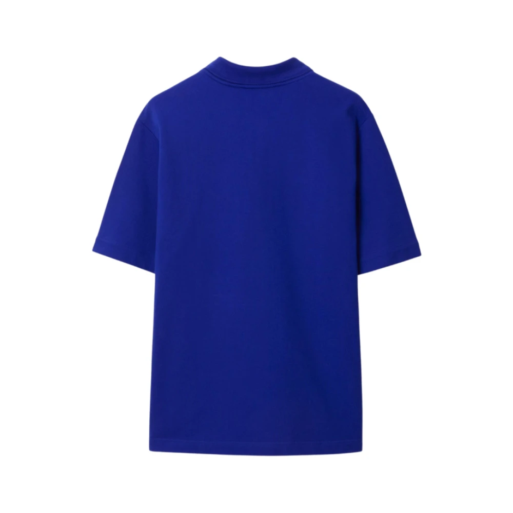 Burberry Blauw Polo Shirt met Witte Omkeerbare Kraag Blue Heren