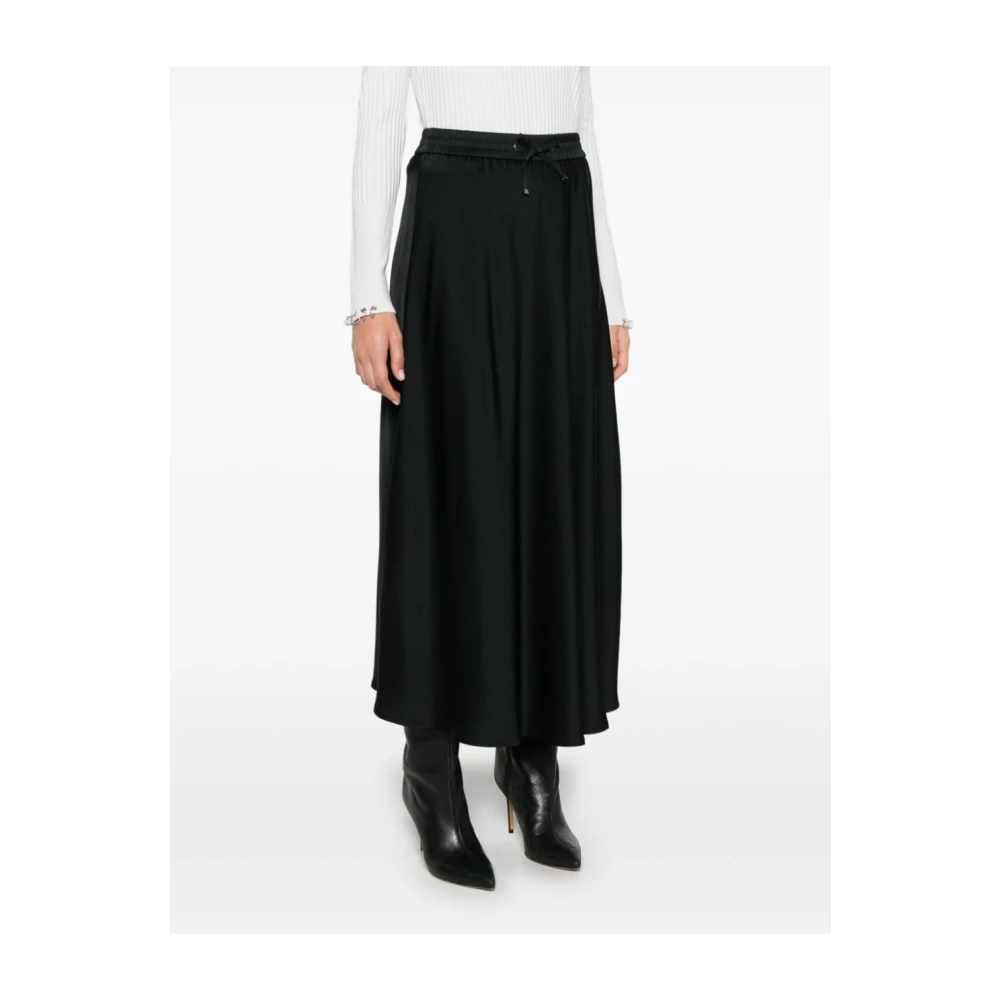 Herno Zwarte Midi Rok voor Vrouwen Black Dames