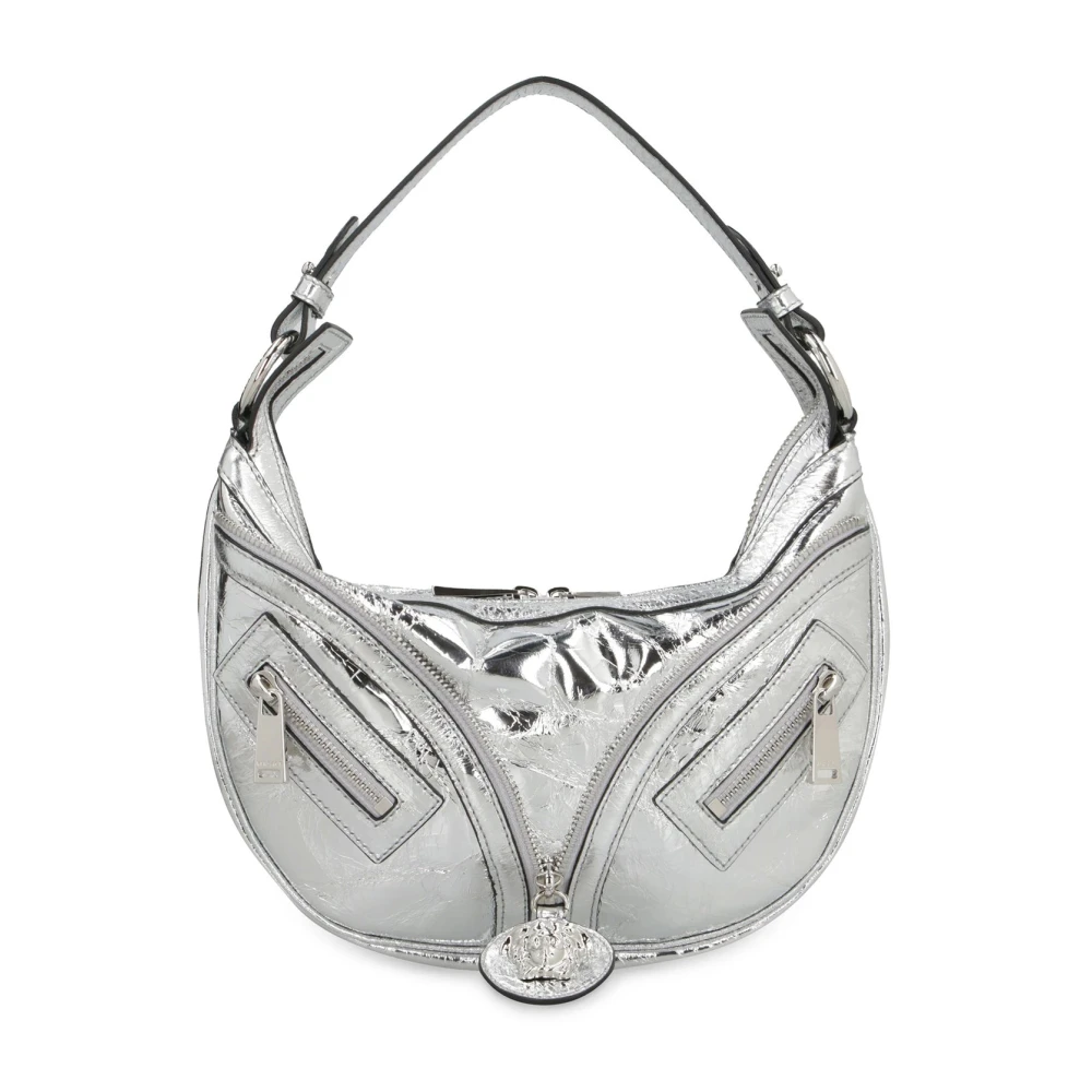 Versace Women's Gray Repeat Hobo Shoulder Bag