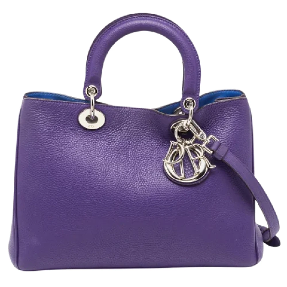 Dior Vintage Pre-owned Leather totes Purple Dames